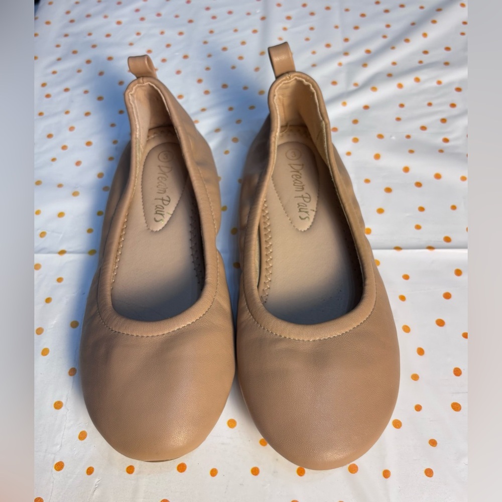 Nude Kids Ballet Flats, Tan Dress Shoes Girls Size 3, Beige Kids Flats